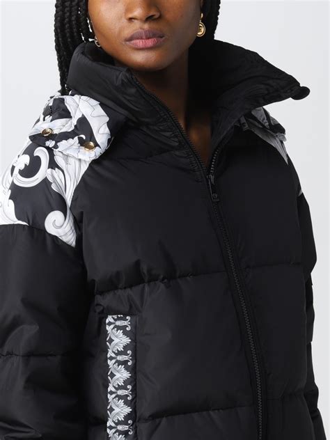 versace daunen felljacke schwarz|versace jacket.